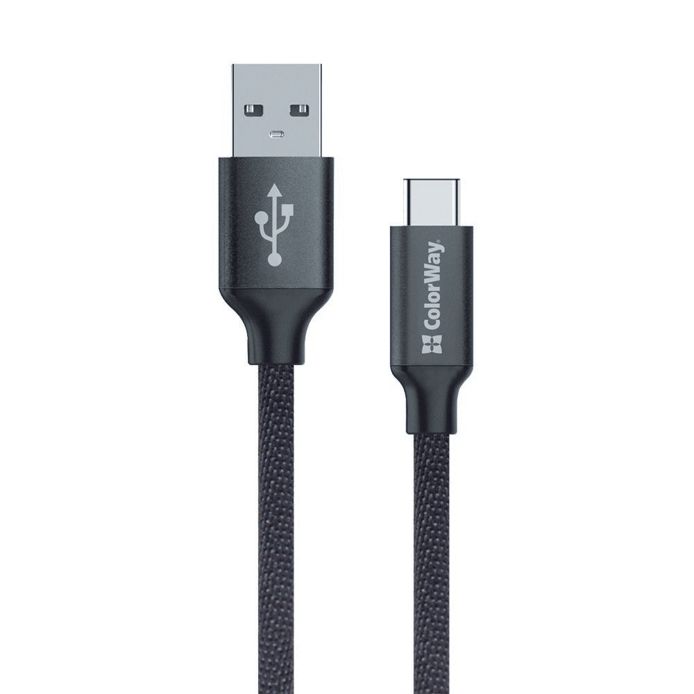 Dátový a nabíjací kábel USB-A - USB-C ColorWay CW-CBUC003, 18W, 1m, čierny