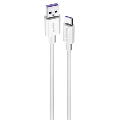 Dátový a nabíjací kábel USB-A - USB-C ColorWay CW-CBUC019, 18W, 1m, Biela