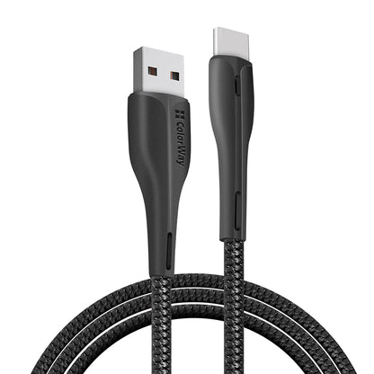 Dátový a nabíjací kábel USB-A - USB-C ColorWay CW-CBUC034, 18W, 1m, Čierny