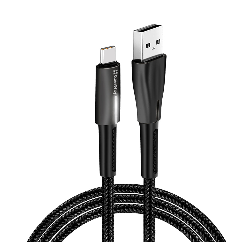 Dátový a nabíjací kábel USB-A - USB-C ColorWay CW-CBUC035, 18W, 1m, čierny