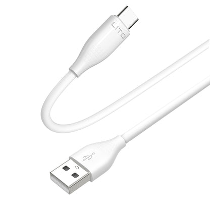 Dátový a nabíjací kábel USB-A - USB-C Lito LD03T, 18W, 1m, Biela