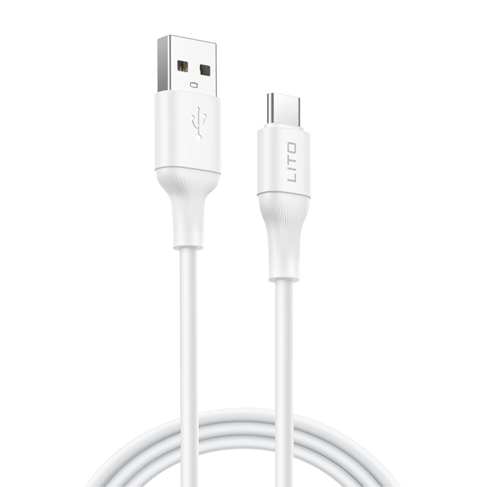 Dátový a nabíjací kábel USB-A - USB-C Lito LD06T, 18W, 1m, Biela