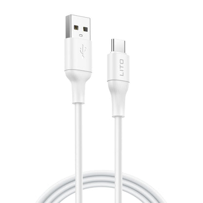 Dátový a nabíjací kábel USB-A - USB-C Lito LD06T, 18W, 1m, Biela