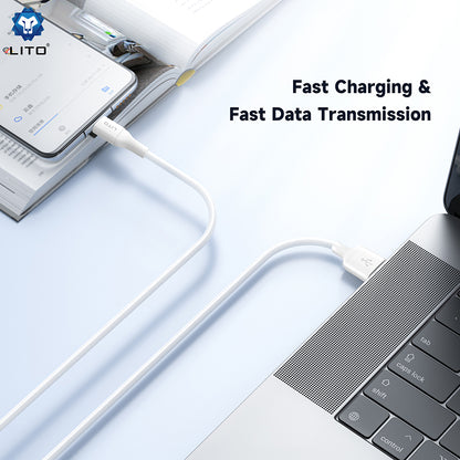 Dátový a nabíjací kábel USB-A - USB-C Lito LD06T, 18W, 1m, Biela