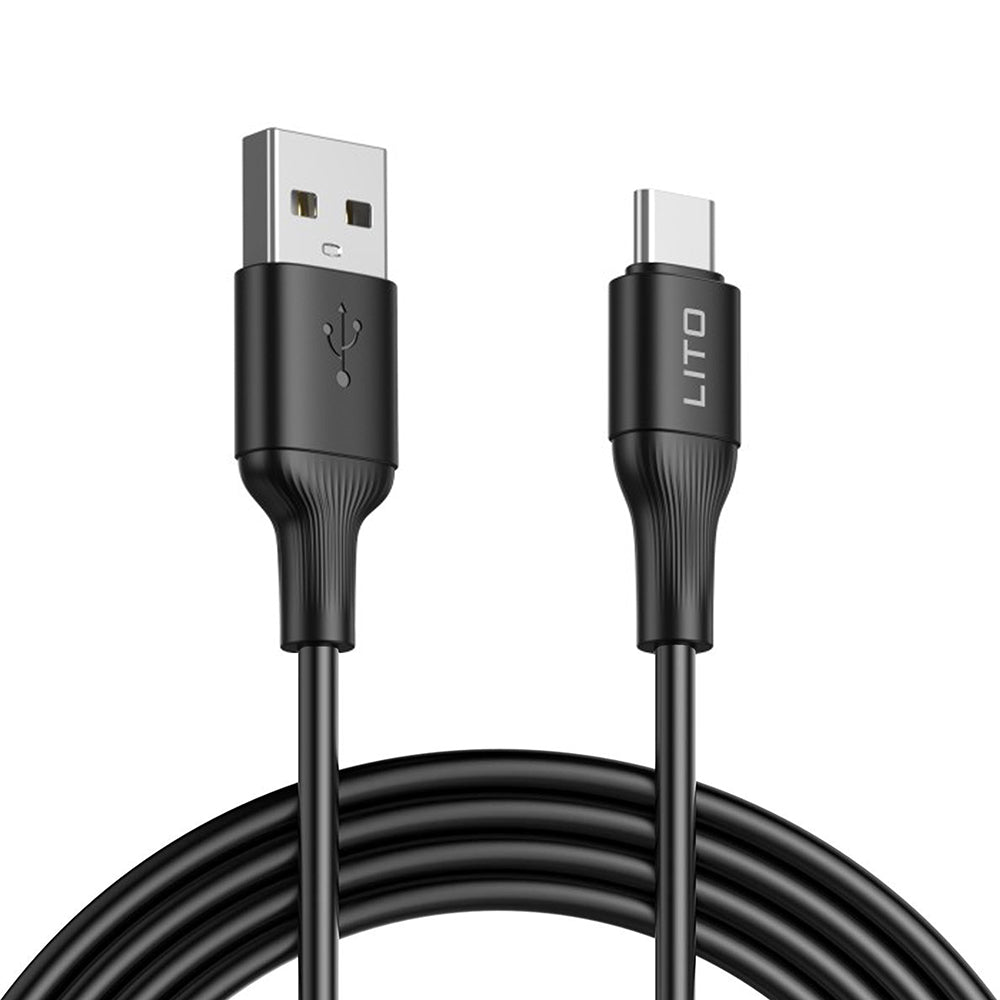 USB-A to USB-C Data and Charging Cable Lito LD06T, 18W, 1m, Black