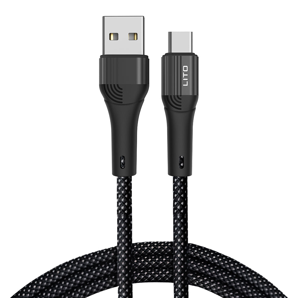 Dátový a nabíjací kábel USB-A - USB-C Lito LD14, 60W, 1m, čierny