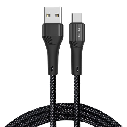 Dátový a nabíjací kábel USB-A - USB-C Lito LD14, 60W, 1m, čierny