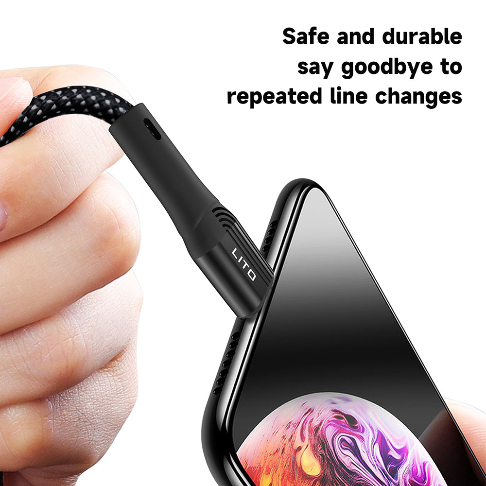 Dátový a nabíjací kábel USB-A - USB-C Lito LD14, 60W, 1m, čierny