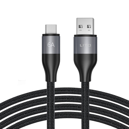 Dátový a nabíjací kábel USB-A - USB-C Lito LD23T, 18W, 1m, Sivý