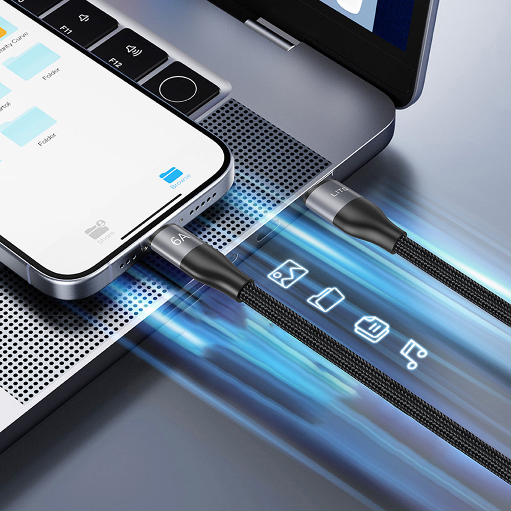 Dátový a nabíjací kábel USB-A - USB-C Lito LD23T, 18W, 1m, Sivý