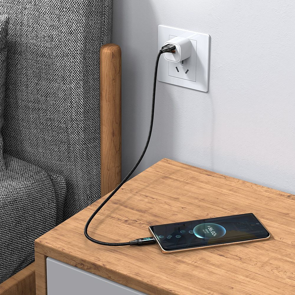 Dátový a nabíjací kábel USB-A - USB-C McDodo CA-1080 Display, 66W, 1.2m, čierny