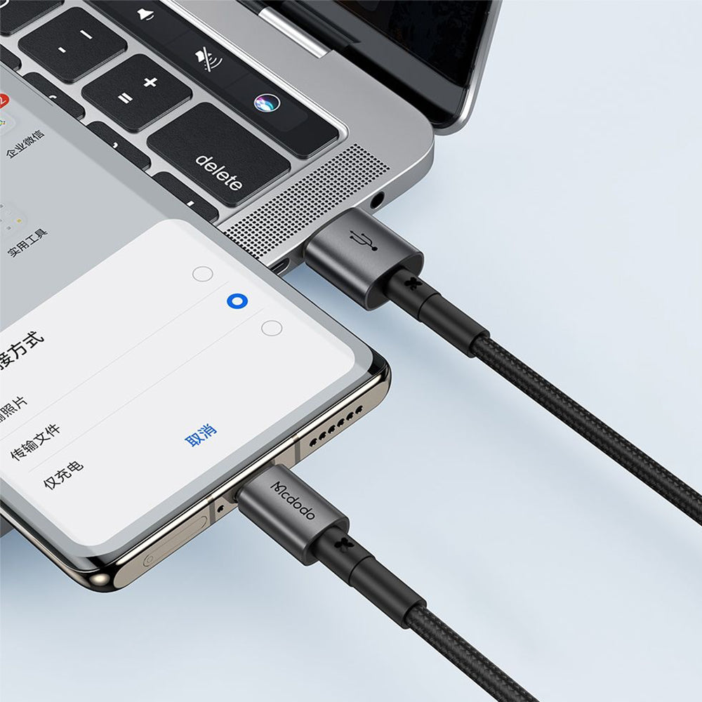 Dátový a nabíjací kábel USB-A - USB-C McDodo CA-3590, 100W, 1.2m, čierny