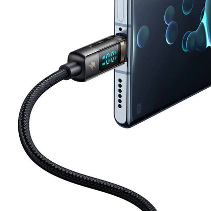 Dátový a nabíjací kábel USB-A - USB-C McDodo CA-3630 Display Auto Power Off, 66W, 1.2m, čierny