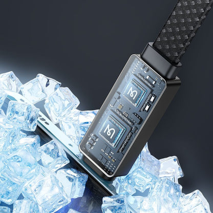 Dátový a nabíjací kábel USB-A - USB-C McDodo CA-4980 Rythm Display, 100W, 1.2m, čierny