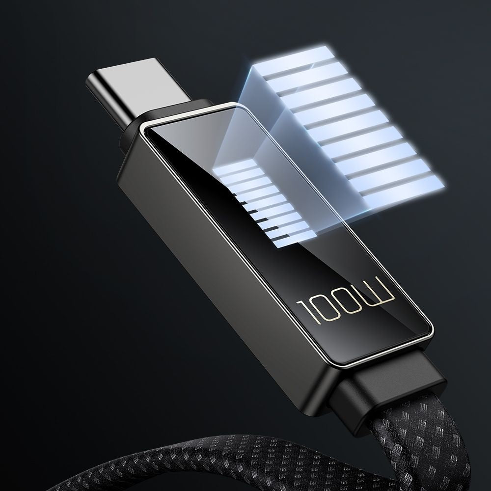 Dátový a nabíjací kábel USB-A - USB-C McDodo CA-4980 Rythm Display, 100W, 1.2m, čierny