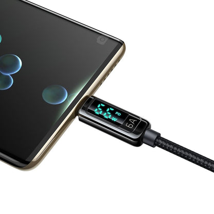 Dátový a nabíjací kábel USB-A - USB-C McDodo CA-8690 Display, 66W, 1.2m, čierny
