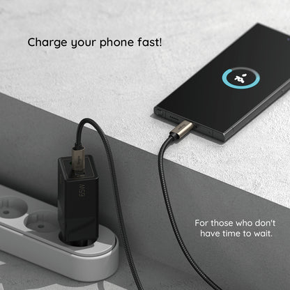 Dátový a nabíjací kábel USB-A - USB-C Ringke, 60W, 2m, čierny