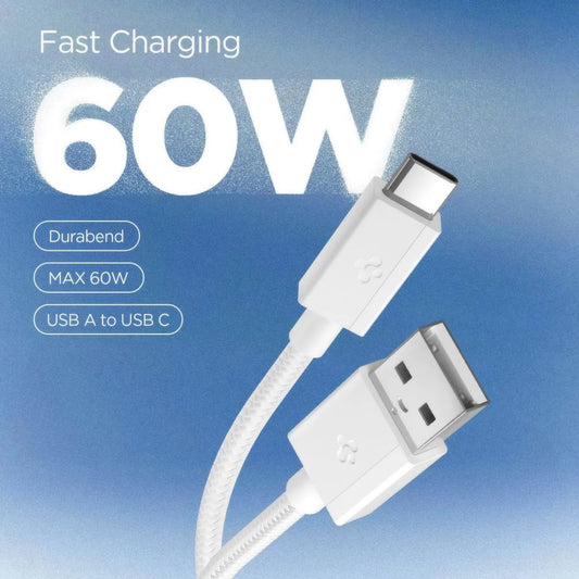 Dátový a nabíjací kábel USB-A - USB-C Spigen EB6015AC, 60W, 1,5 m, biely ACA10413