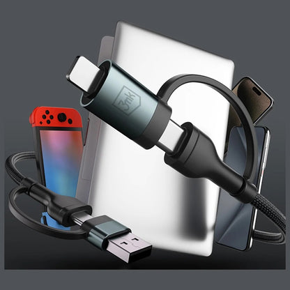 Dátový a nabíjací kábel USB-A / USB-C - USB-C / Lightning 3MK Hyper N, 60W, 1.2m, čierny