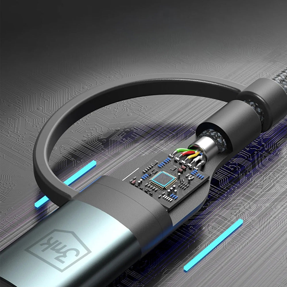 Dátový a nabíjací kábel USB-A / USB-C - USB-C / Lightning 3MK Hyper N, 60W, 1.2m, čierny