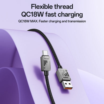 Dátový a nabíjací kábel USB-A - USB-C Yesido CA135C, 18W, 1.2m, Čierny