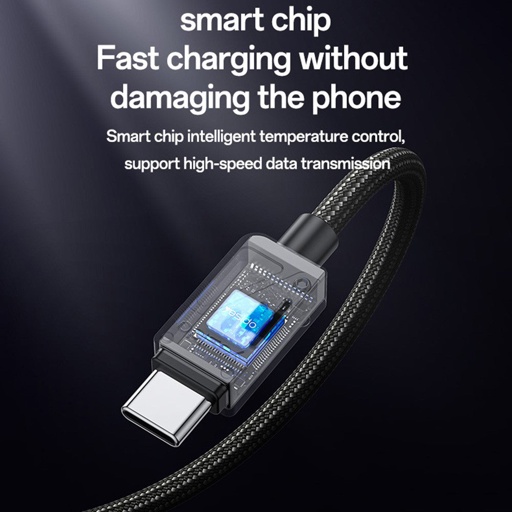 Dátový a nabíjací kábel USB-A - USB-C Yesido CA135C, 18W, 1.2m, Čierny