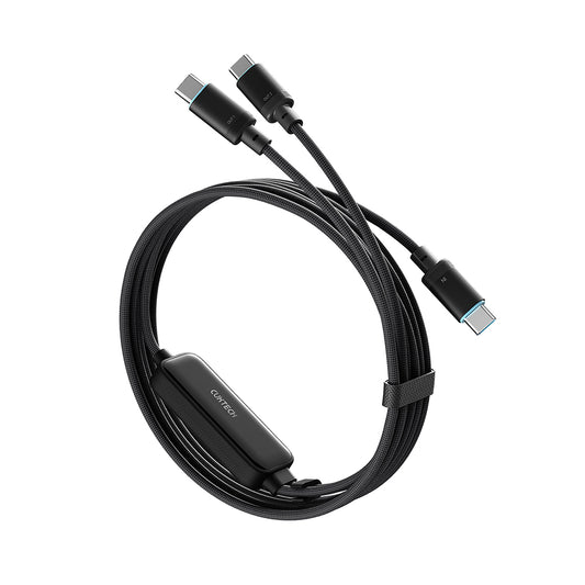 Dátový a nabíjací kábel USB-C - 2 x USB-C Cuktech C2C615, 140W, 1,5 m, čierny CKC2C615GLBK