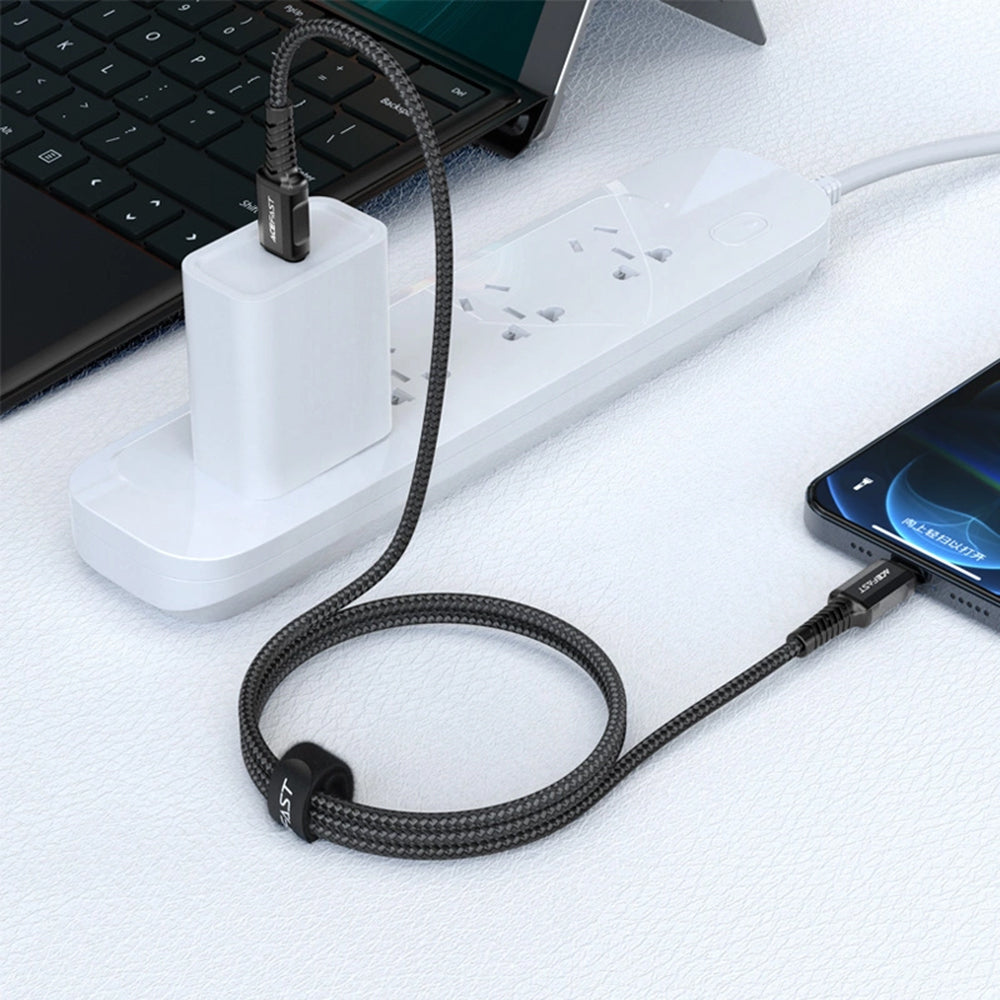 Dátový a nabíjací kábel USB-C - Lightning Acefast C1-01, 30W, 1.2m, čierny