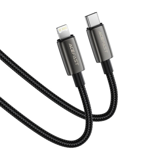 Dátový a nabíjací kábel USB-C - Lightning Acefast C23-01, 30W, 1.2m, čierny