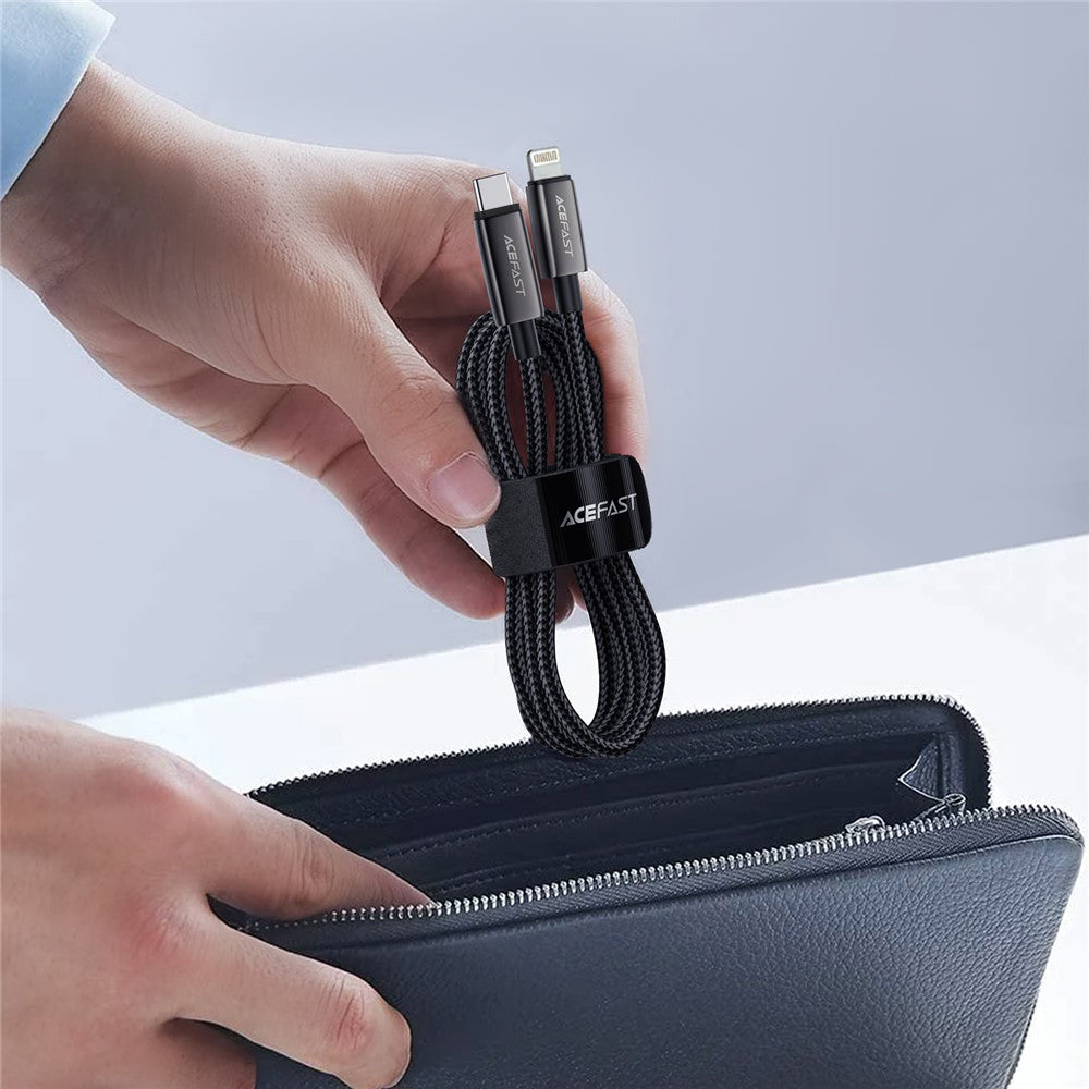 Dátový a nabíjací kábel USB-C - Lightning Acefast C23-01, 30W, 1.2m, čierny
