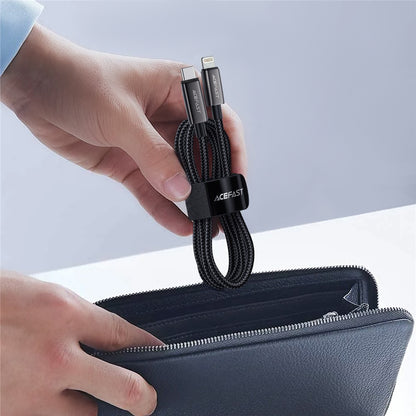 Dátový a nabíjací kábel USB-C - Lightning Acefast C23-01, 30W, 1.2m, čierny