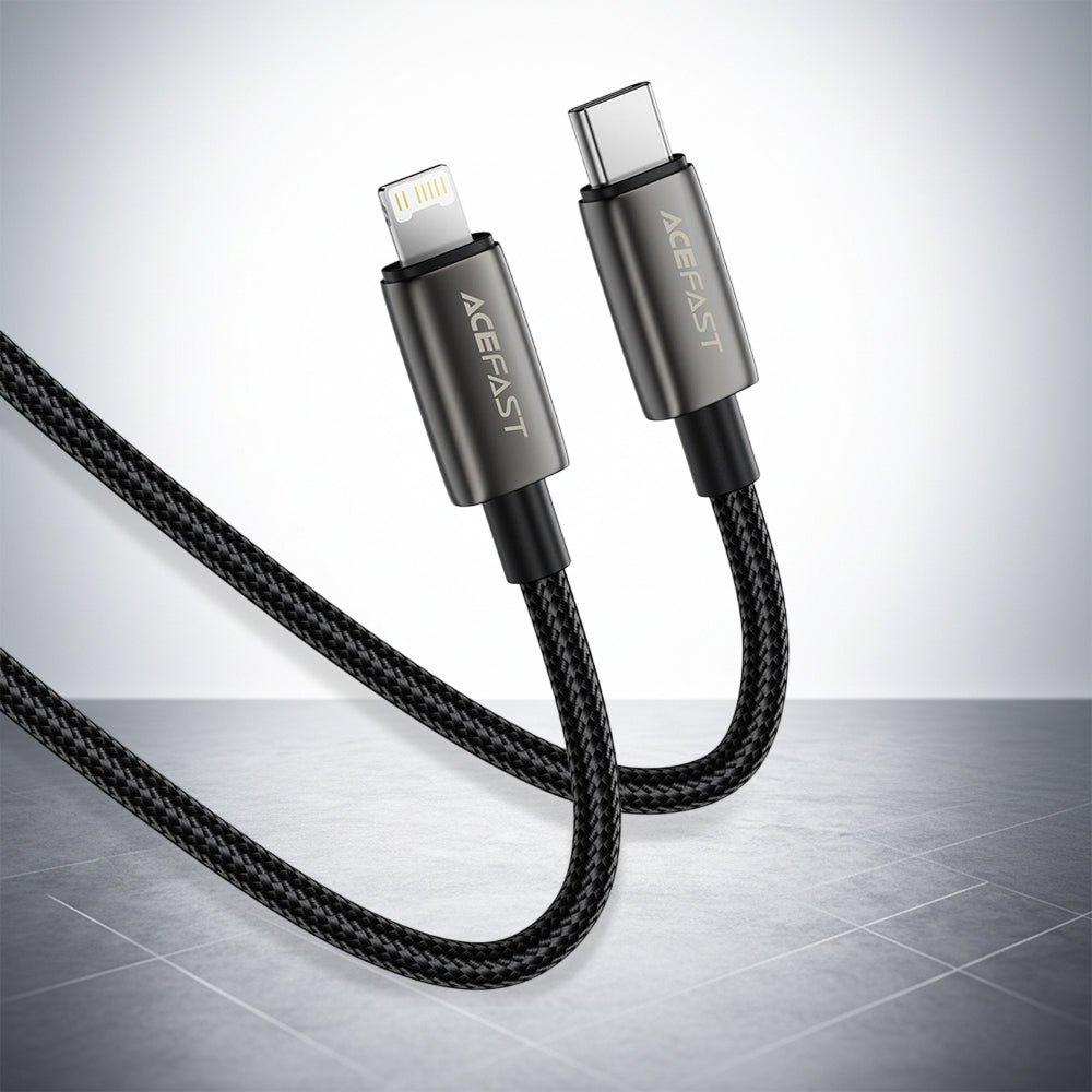 Dátový a nabíjací kábel USB-C - Lightning Acefast C23-01, 30W, 1.2m, čierny