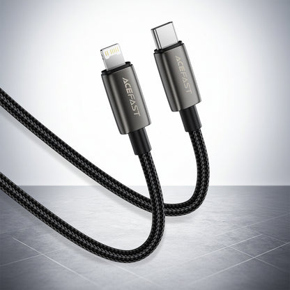 Dátový a nabíjací kábel USB-C - Lightning Acefast C23-01, 30W, 1.2m, čierny