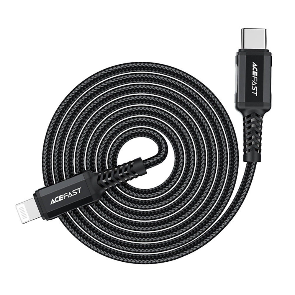 Dátový a nabíjací kábel USB-C - Lightning Acefast C4-01, 30W, 1.8m, čierny