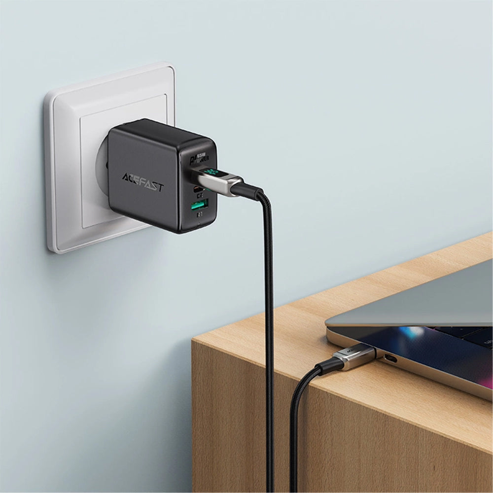 Dátový a nabíjací kábel USB-C - Lightning Acefast C6-01 Display, 20W, 1.2m, Čierny