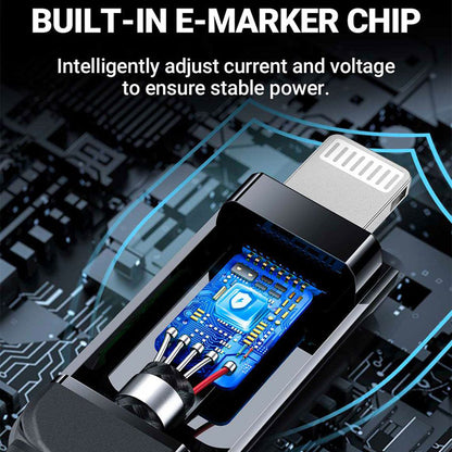 Dátový a nabíjací kábel USB-C - Lightning Acefast C6-01 Display, 20W, 1.2m, Čierny