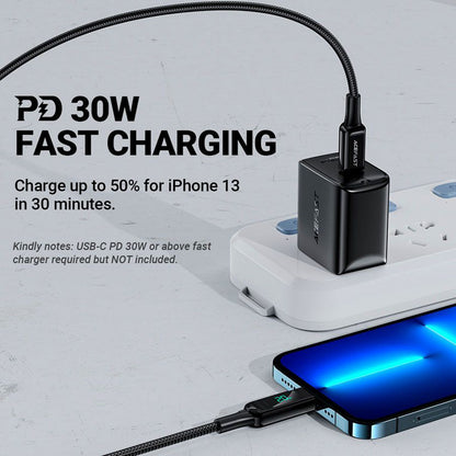Dátový a nabíjací kábel USB-C - Lightning Acefast C6-01 Display, 20W, 1.2m, Čierny