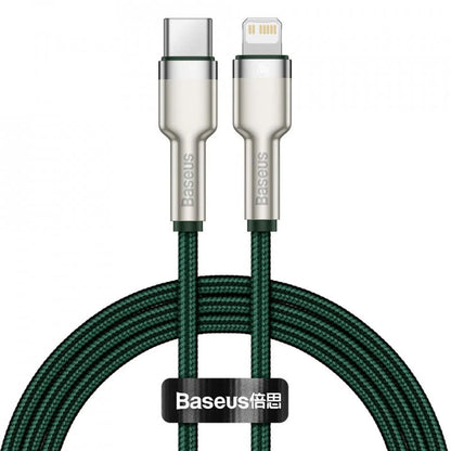 USB-C to Lightning Baseus Cafule Metal Data and Charging Cable, 20W, 1m, Green CATLJK-A06