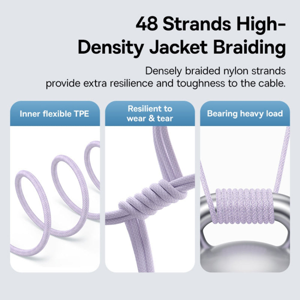 Dátový a nabíjací kábel USB-C - Lightning Baseus Gem, 20W, 2m, Fialový P10373001511-01