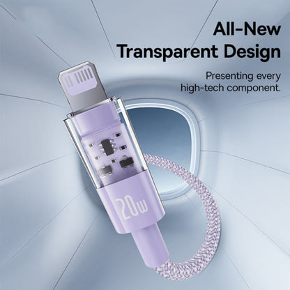 Dátový a nabíjací kábel USB-C - Lightning Baseus Gem, 20W, 2m, Fialový P10373001511-01