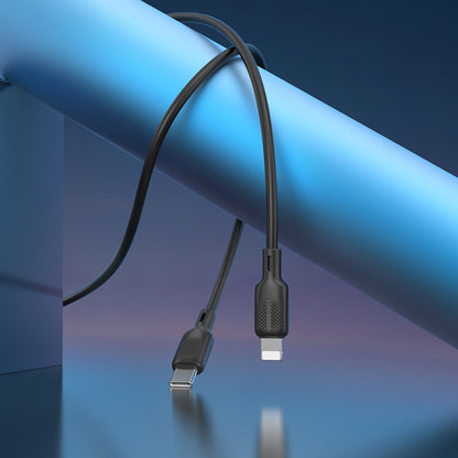 Dátový a nabíjací kábel USB-C - Lightning Borofone BX113 Lenny, 27W, 2m, čierny