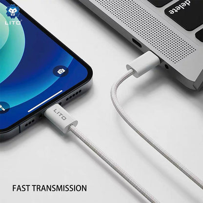 Dátový a nabíjací kábel USB-C - Lightning Lito LD04CL, 27W, 1m, Biela