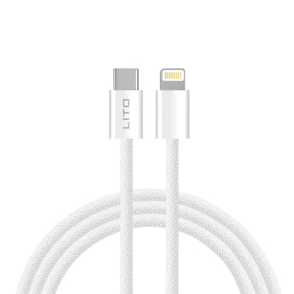 Dátový a nabíjací kábel USB-C - Lightning Lito LD04CL, 27W, 1m, Biela