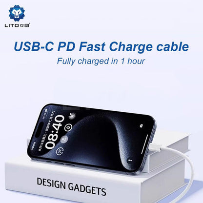 Dátový a nabíjací kábel USB-C - Lightning Lito LD04CL, 27W, 1m, Biela