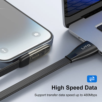 Dátový a nabíjací kábel USB-C - Lightning Lito LD11CL, 30W, 1m, čierny