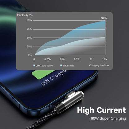 Dátový a nabíjací kábel USB-C - Lightning Lito LD13CL, 30W, 1m, čierny