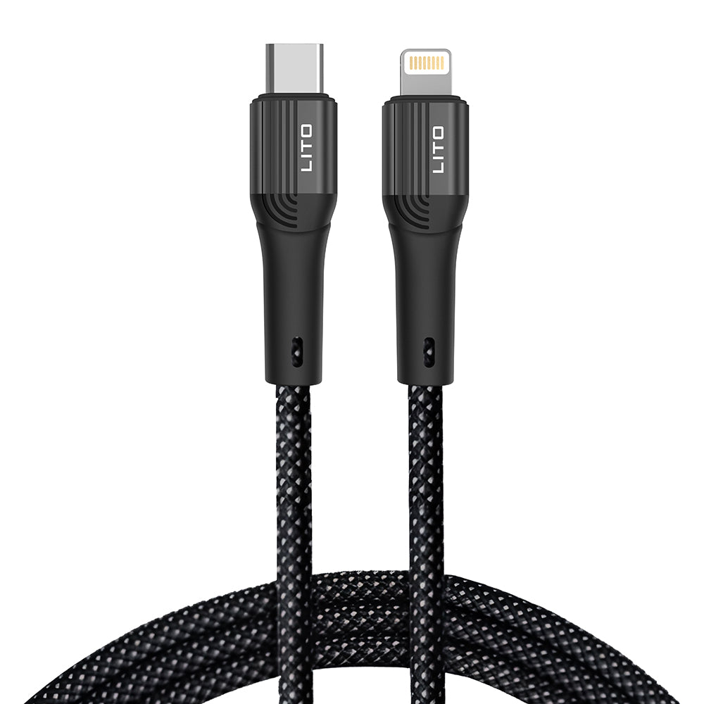 Dátový a nabíjací kábel USB-C - Lightning Lito LD14CL, 30W, 1m, čierny