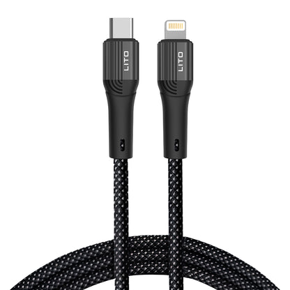 Dátový a nabíjací kábel USB-C - Lightning Lito LD14CL, 30W, 1m, čierny