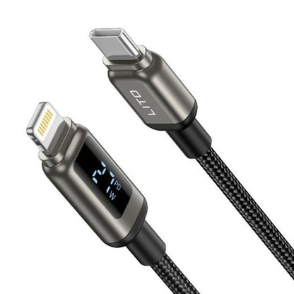 Dátový a nabíjací kábel USB-C - Lightning Lito LD15 Display, 27W, 1m, Čierny