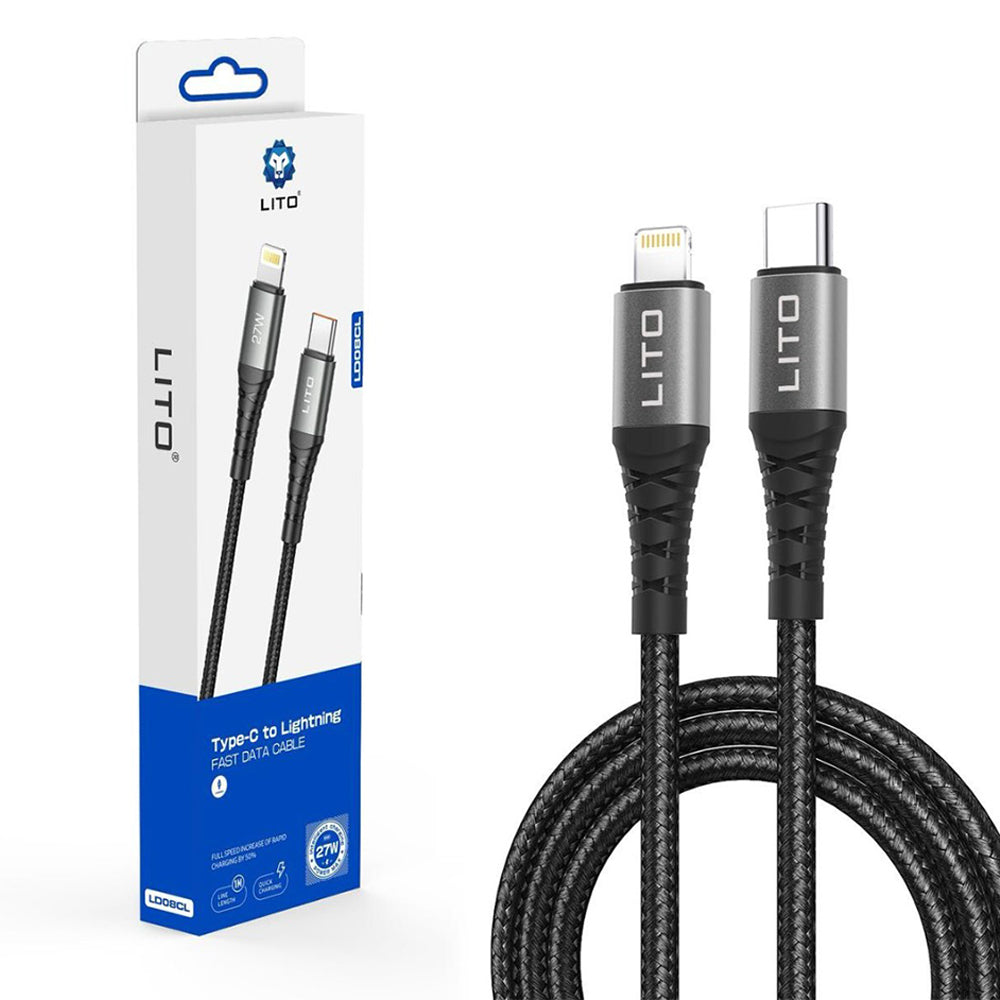 USB-C to Lightning Data and Charging Cable Lito LD22CL, 27W, 2m, Black